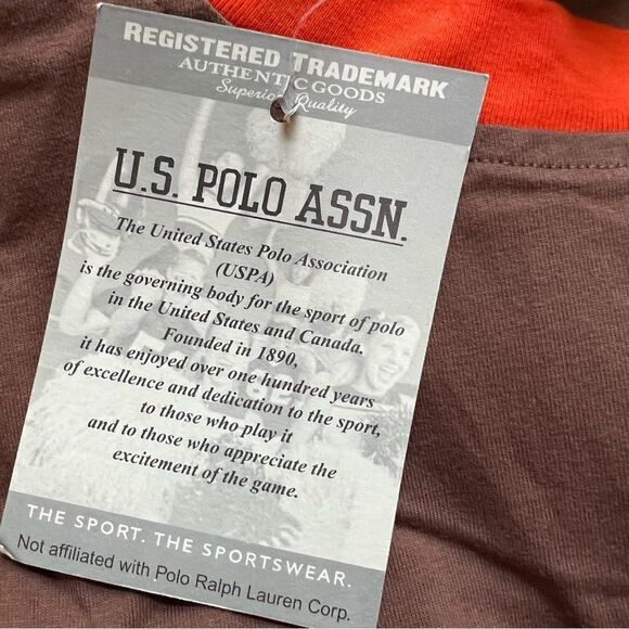 U.S POLO Assoc. Shirt Brown/Orange 2XL NWT - Picture 6 of 6